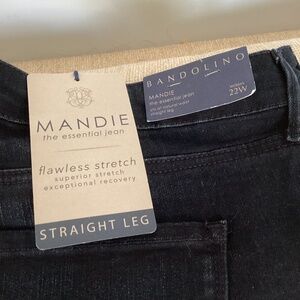 Bandolino Mandie 22W straight leg stretch blue jeans New w tag